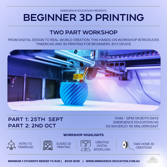 2 Part Beginner 3D Printing Workshop